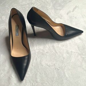 PRADA Milano black leather pointed toe heels size 41